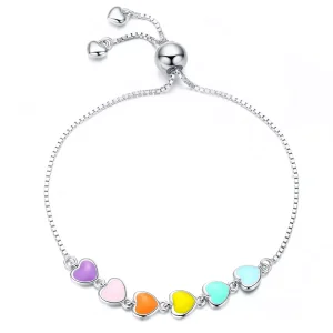 (bild till) Pandora Stil Armband Rainbow Hearts - Scb158