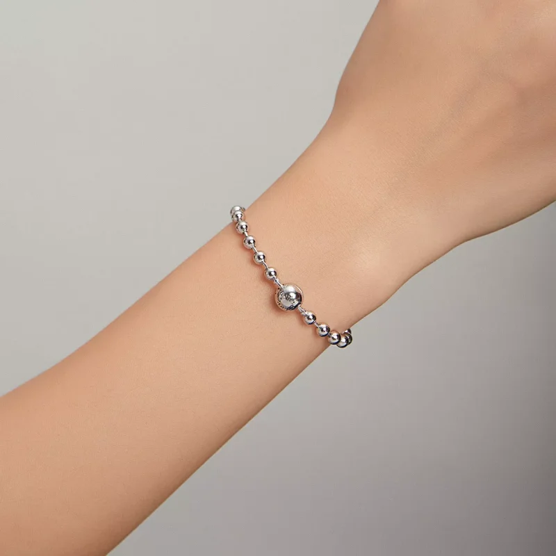 (bild till) Pandora Stil Armband Silverpärlor - Scb208 - View 5