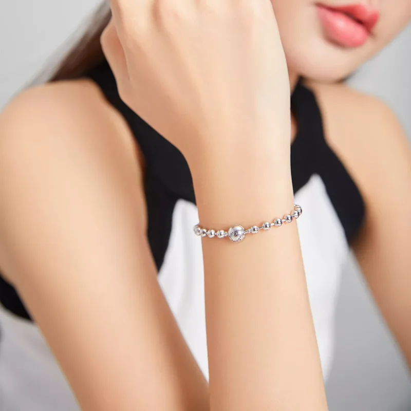 (bild till) Pandora Stil Armband Silverpärlor - Scb208 - View 7
