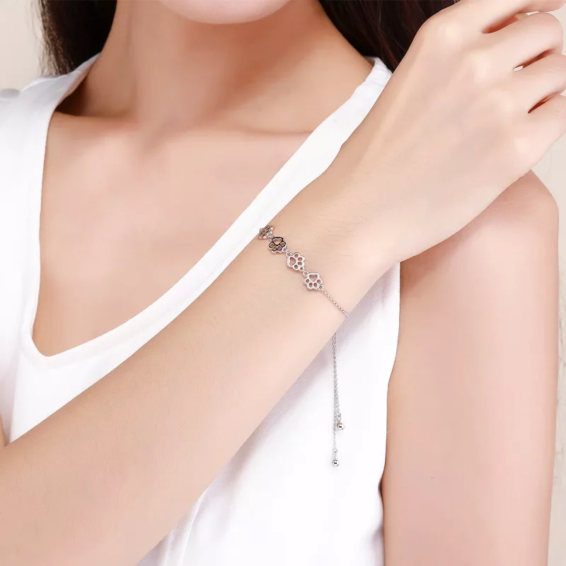 (bild till) Pandora Stil Armband Söt Pet Claw Marks - Scb096 - View 2