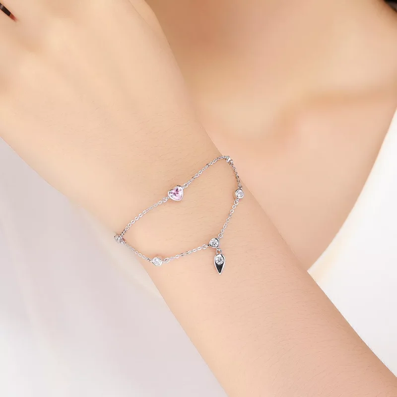 (bild till) Pandora Stil Armband Söta Hjärta - Scb090 - View 2