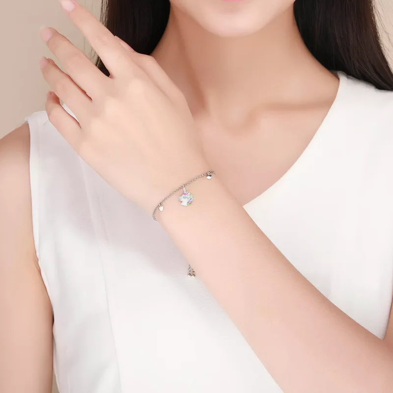(bild till) Pandora Stil Armband Unicorn Minne - Scb106 - View 5