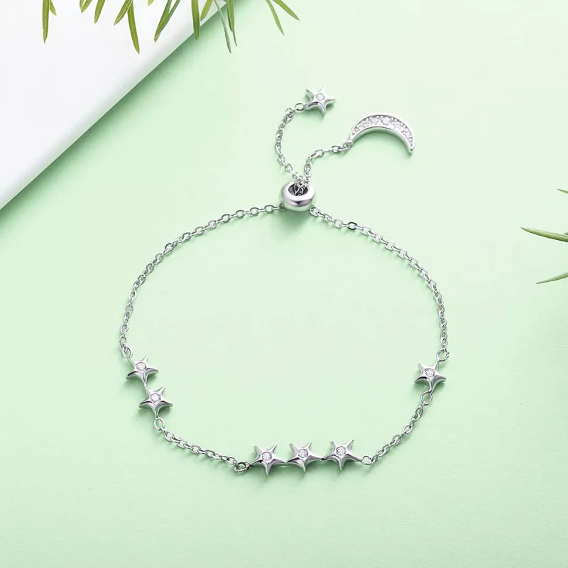 (bild till) Pandora Stil Armband Viskning av Stjärna Och Måne - Scb007 - View 4