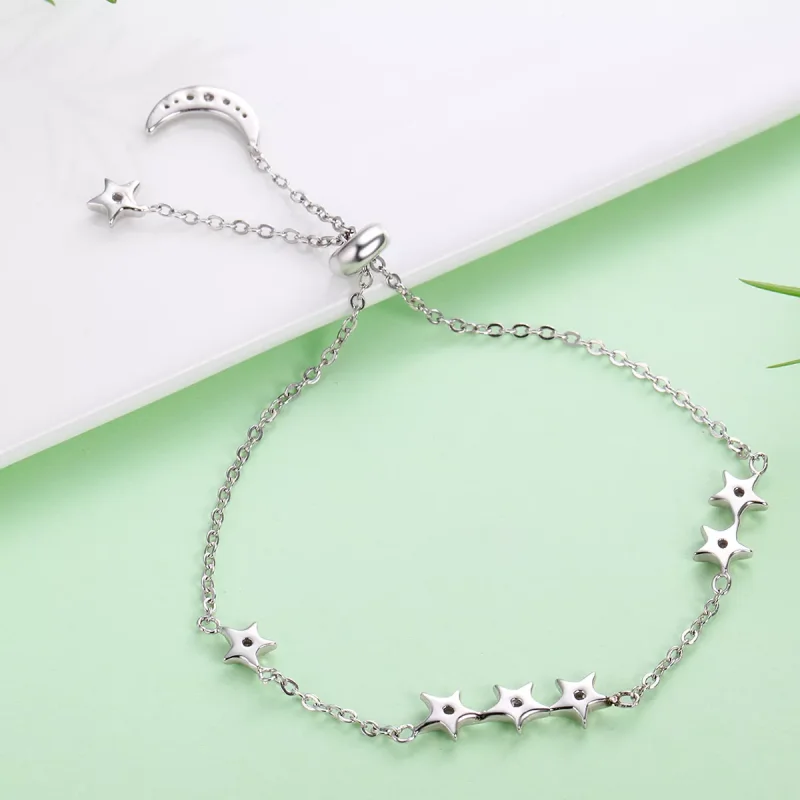 (bild till) Pandora Stil Armband Viskning av Stjärna Och Måne - Scb007 - View 5