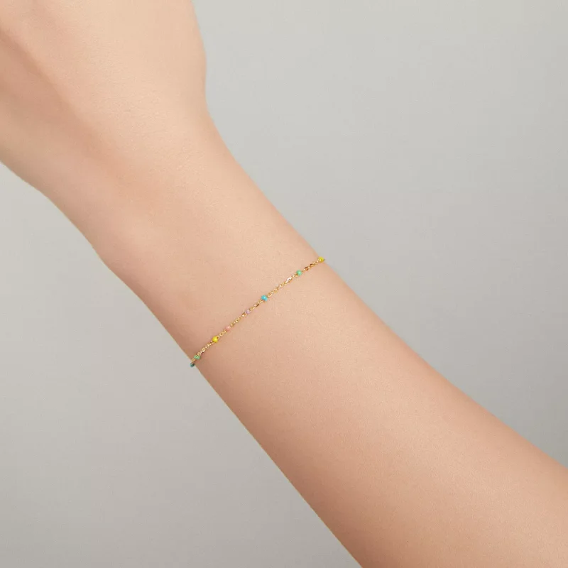 (bild till) Pandora Stil Armring Regnbåge 14 Karats Guldpläterad - Scb211 - View 7
