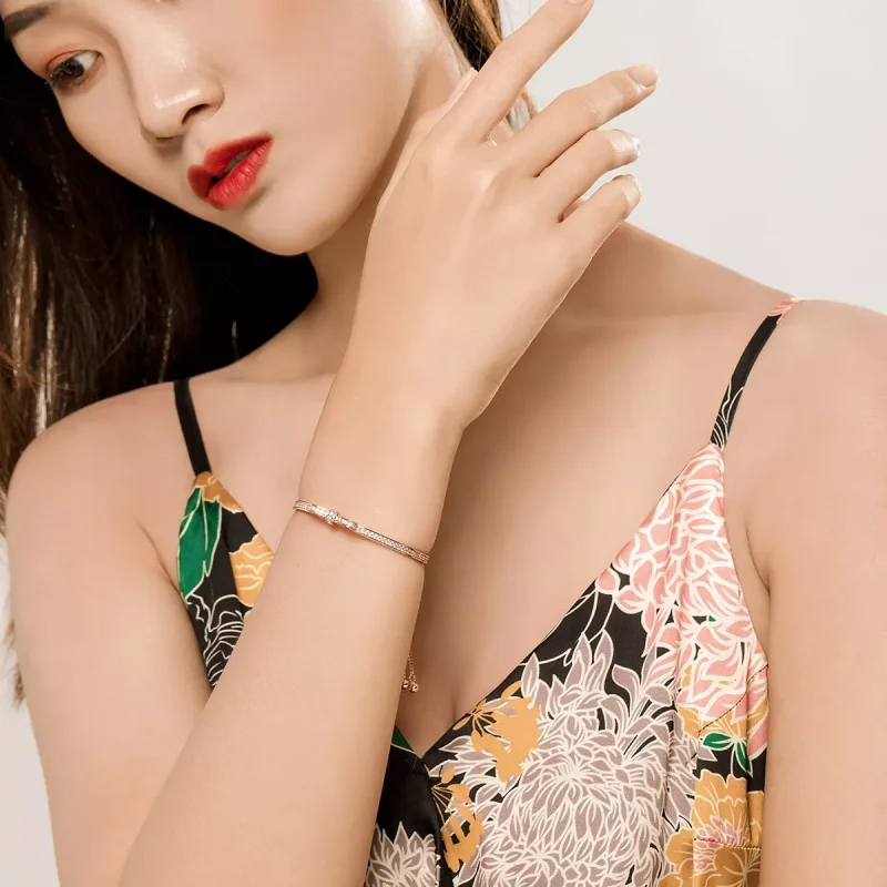 (bild till) Pandora Stil Armring Söt Bowknot 14 Karat Roséguld - Scb108-C - View 2