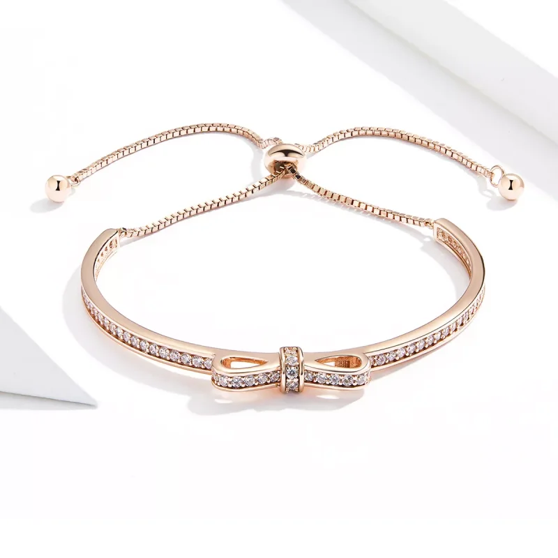(bild till) Pandora Stil Armring Söt Bowknot 14 Karat Roséguld - Scb108-C - View 3