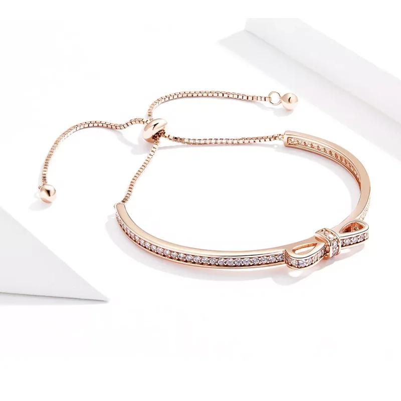 (bild till) Pandora Stil Armring Söt Bowknot 14 Karat Roséguld - Scb108-C - View 4