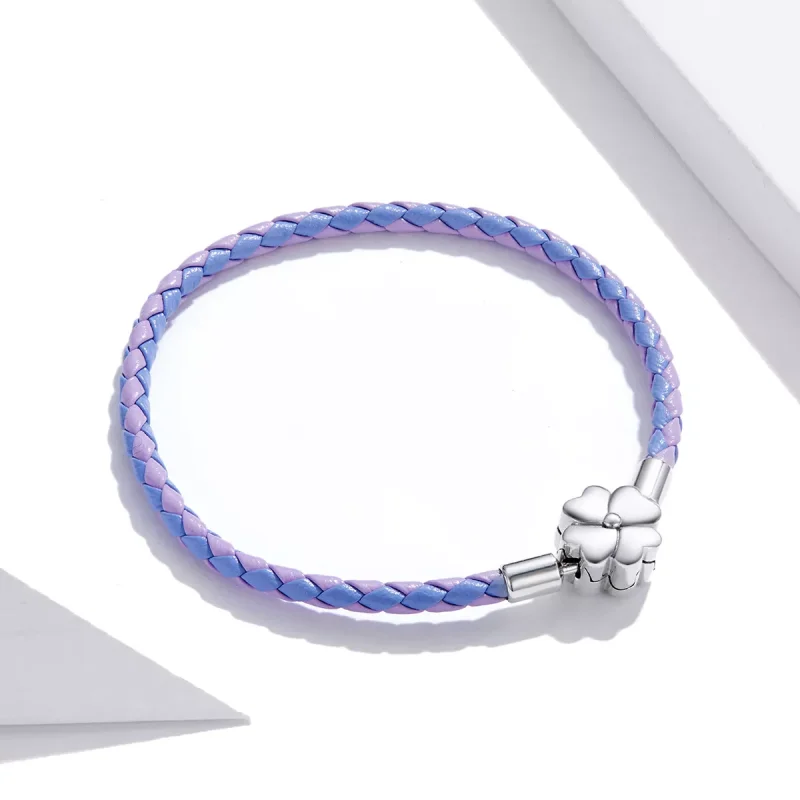 (bild till) Pandora Stil Läderarmband Lyckoklöver - Scb214 - View 2