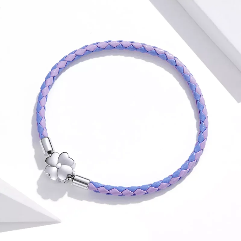 (bild till) Pandora Stil Läderarmband Lyckoklöver - Scb214 - View 3