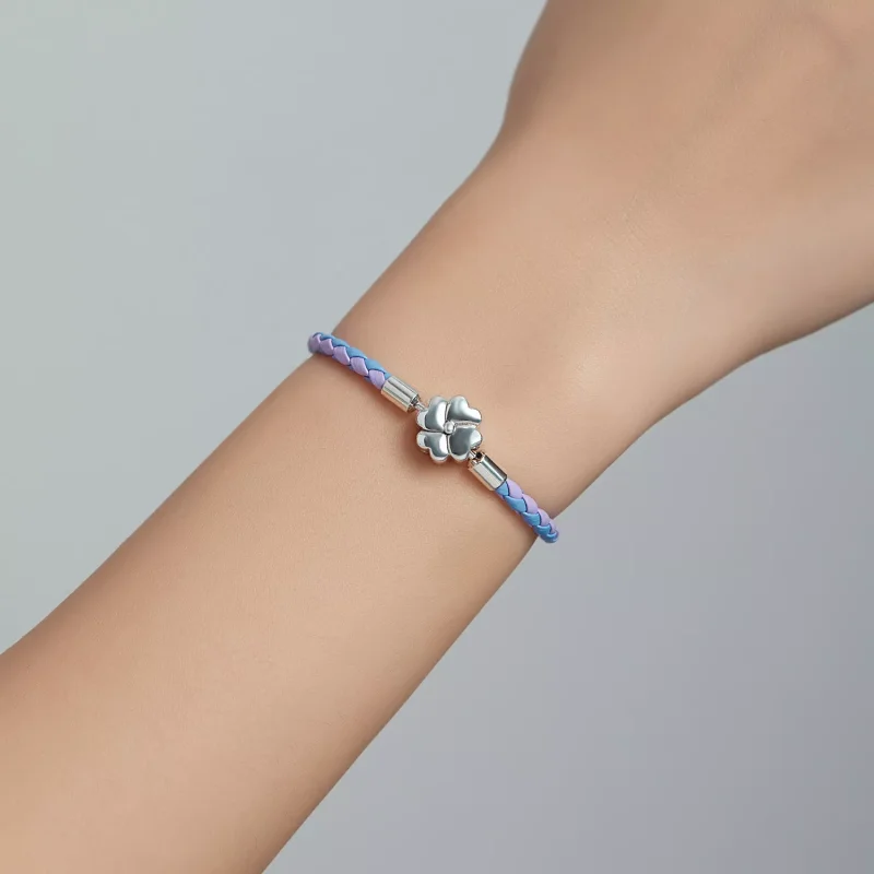 (bild till) Pandora Stil Läderarmband Lyckoklöver - Scb214 - View 7