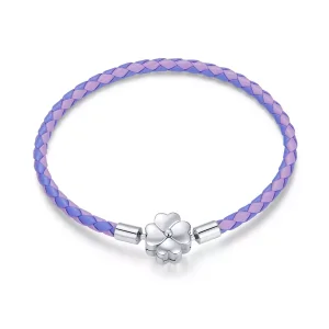 (bild till) Pandora Stil Läderarmband Lyckoklöver - Scb214