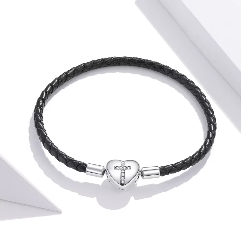 (bild till) Pandora Stil Läderarmband Modernt Korsläder - Scb205 - View 2