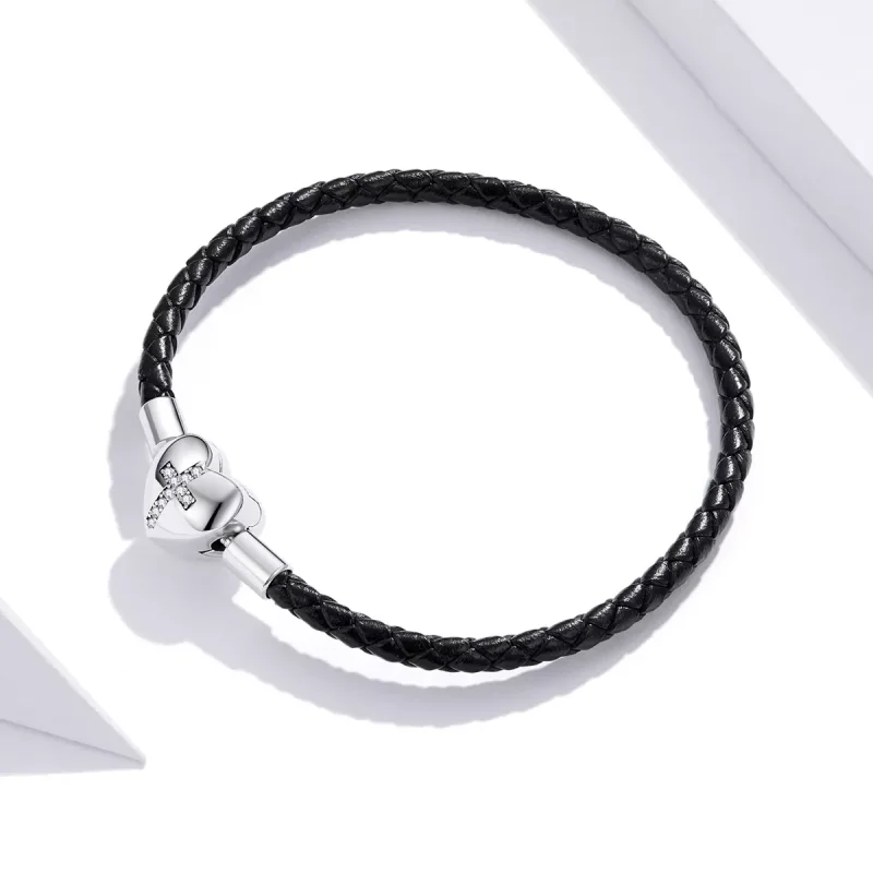 (bild till) Pandora Stil Läderarmband Modernt Korsläder - Scb205 - View 3