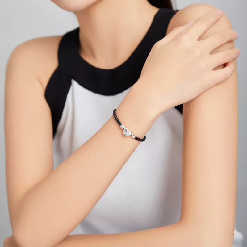 (bild till) Pandora Stil Läderarmband Modernt Korsläder - Scb205 - View 5