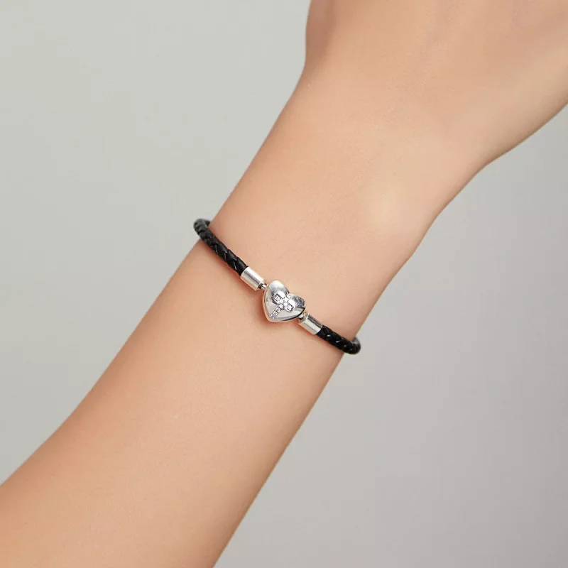 (bild till) Pandora Stil Läderarmband Modernt Korsläder - Scb205 - View 7