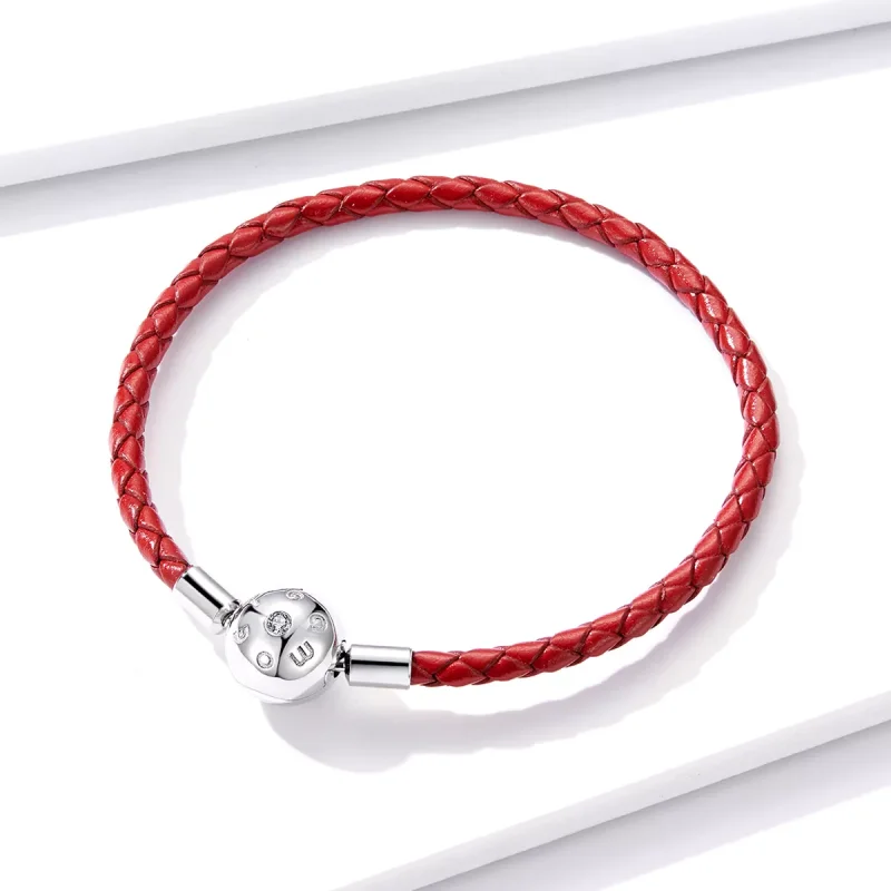 (bild till) Pandora Stil Läderarmband Rött Läder - Bsb042 - View 3