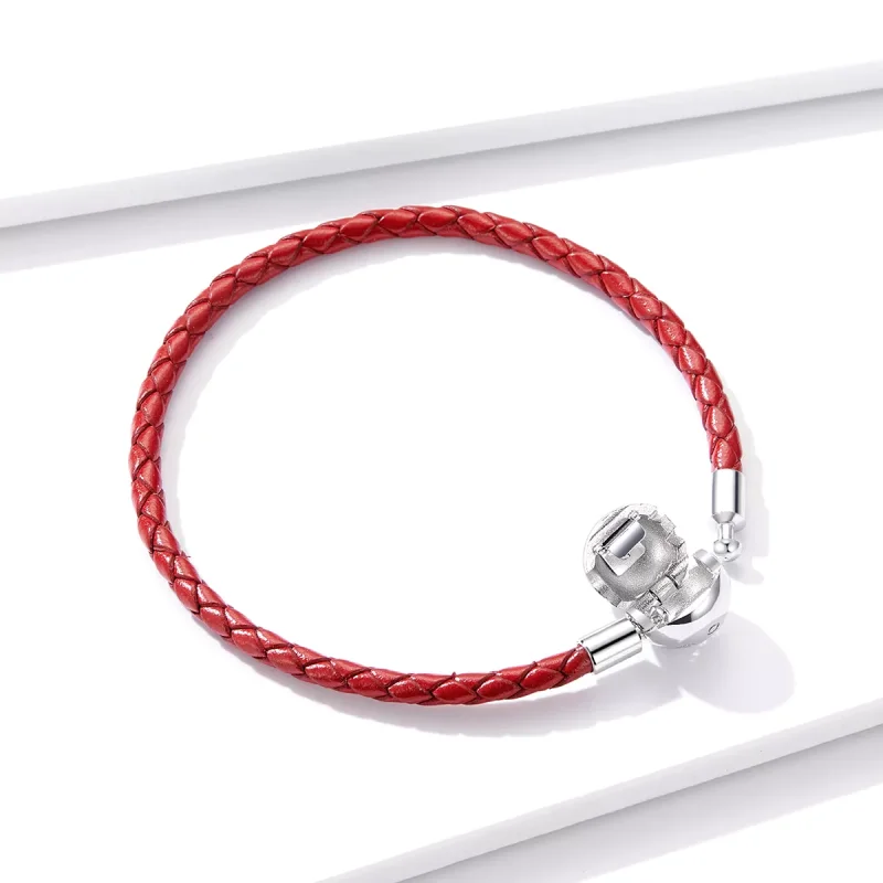 (bild till) Pandora Stil Läderarmband Rött Läder - Bsb042 - View 4