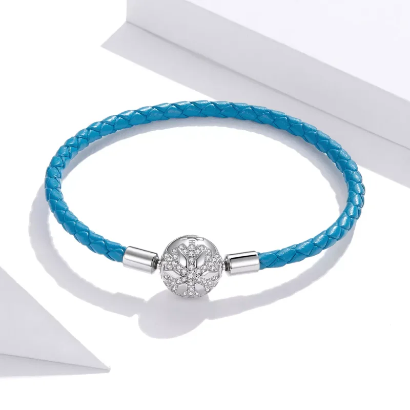 (bild till) Pandora Stil Läderarmband Snöflinga - Scb196 - View 4