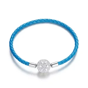 (bild till) Pandora Stil Läderarmband Snöflinga - Scb196