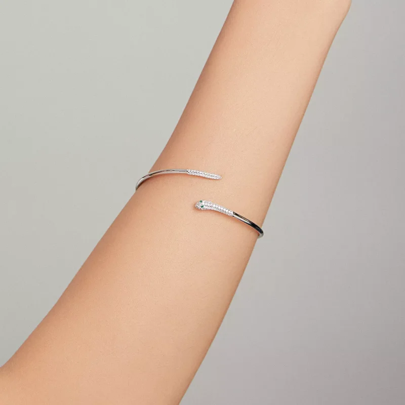 (bild till) Pandora Stil Öppen Armring Orm - Scb206 - View 7