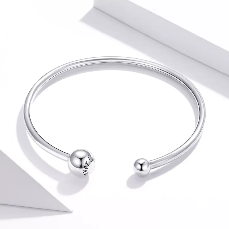 (bild till) Pandora Stil Öppen Armring Silverboll - Scb198 - View 2