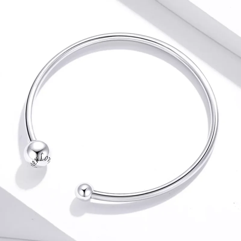 (bild till) Pandora Stil Öppen Armring Silverboll - Scb198 - View 4