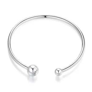 (bild till) Pandora Stil Öppen Armring Silverboll - Scb198