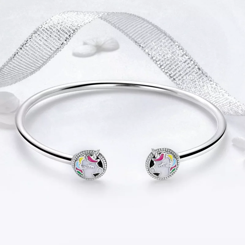 (bild till) Pandora Stil Öppen Armring Unicorn Minne - Scb082 - View 3
