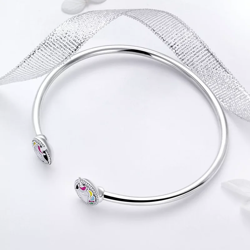 (bild till) Pandora Stil Öppen Armring Unicorn Minne - Scb082 - View 4
