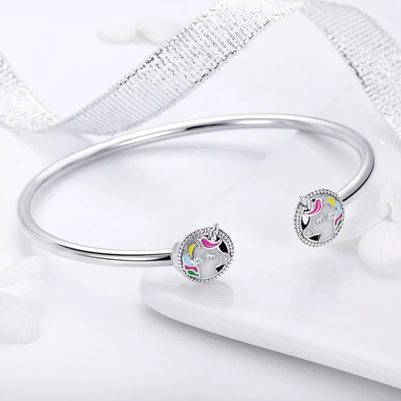 (bild till) Pandora Stil Öppen Armring Unicorn Minne - Scb082 - View 6