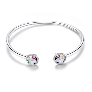 (bild till) Pandora Stil Öppen Armring Unicorn Minne - Scb082