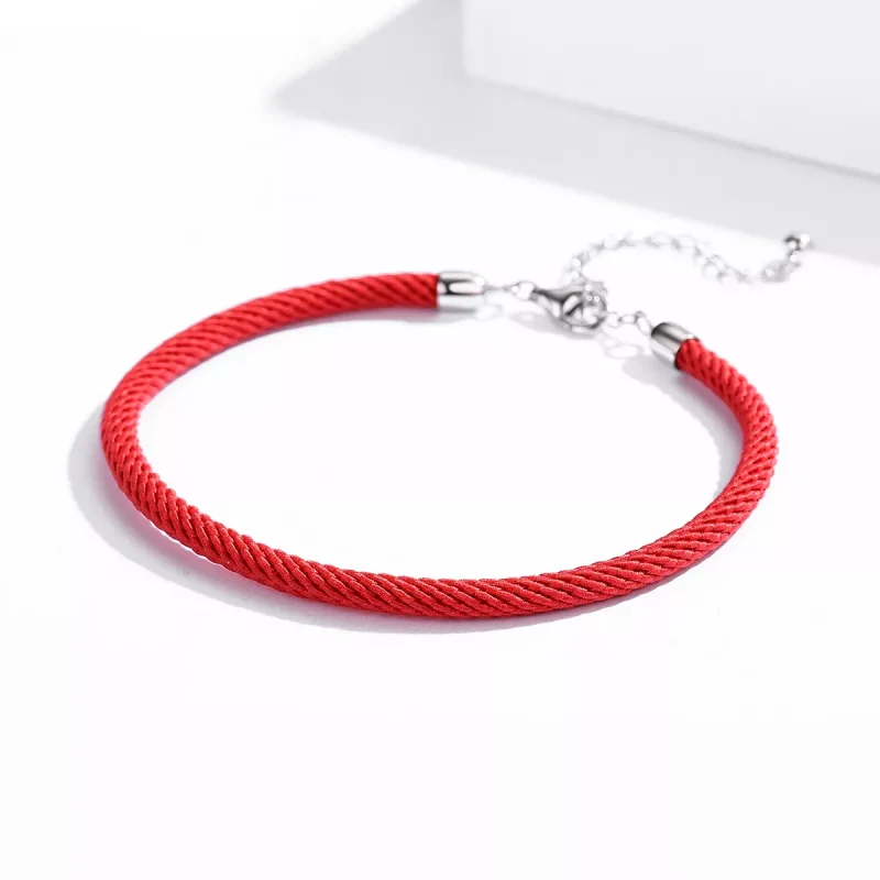 (bild till) Pandora Stil Sladd Armband Röd Rep - Scb166 - View 3