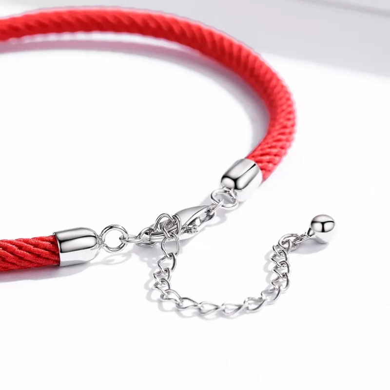 (bild till) Pandora Stil Sladd Armband Röd Rep - Scb166 - View 4
