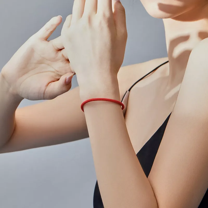 (bild till) Pandora Stil Sladd Armband Röd Rep - Scb166 - View 5
