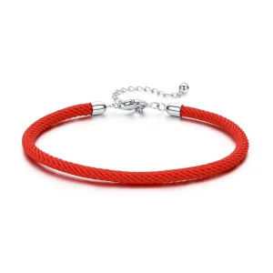 (bild till) Pandora Stil Sladd Armband Röd Rep - Scb166