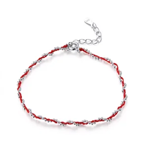 (bild till) Pandora Stil Sladd Armband Röd Rep - Scb173-Rd