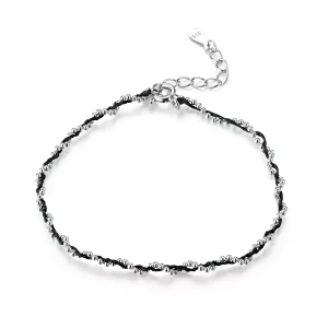 (bild till) Pandora Stil Sladd Armband Svart Rep - Scb173-Bk