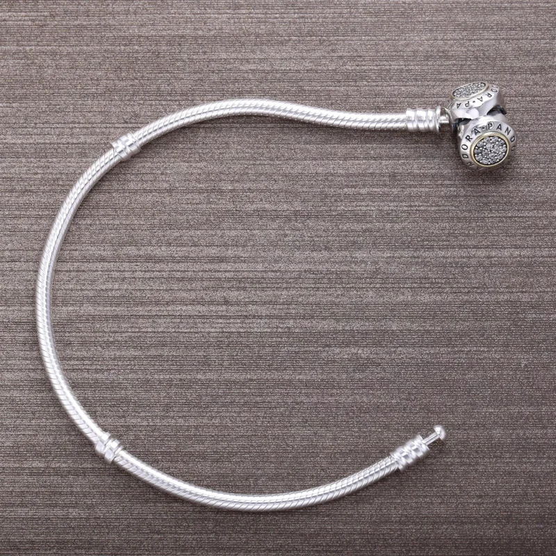 (bild till) Moments Silver & Gold Ormkedjearmband, PANDORA Signature 590741C - View 3