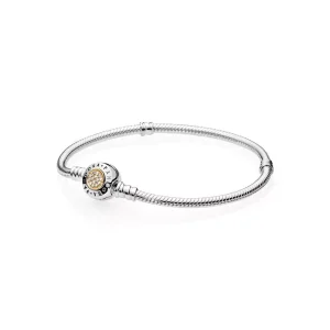 (bild till) Moments Silver & Gold Ormkedjearmband, PANDORA Signature 590741C