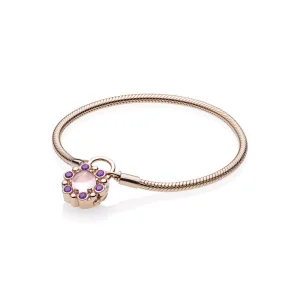 (bild till) Pandora Armband Heraldic Radiance Hänglås 14 Karat Roséguld - 587635Npm