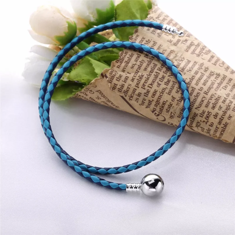 (bild till) Pandora Läderarmband Blandat Blåvävt Dubbelläder - 590747Cbmx-D - View 3