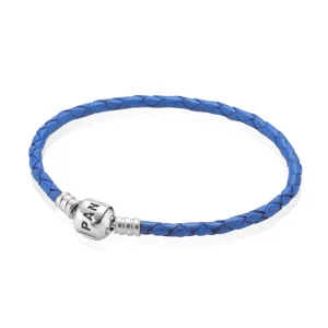 (bild till) Pandora Läderarmband Blått Enda Läder - 590705Crd-B