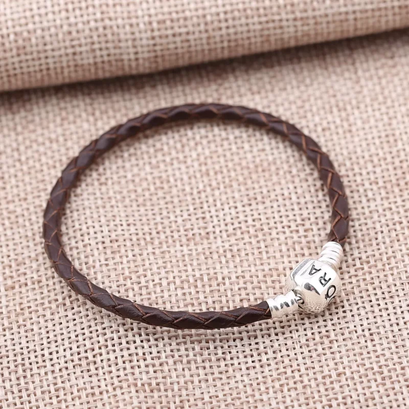 (bild till) Pandora Läderarmband Brunt Enda Läder - 590705Crd-M - View 2