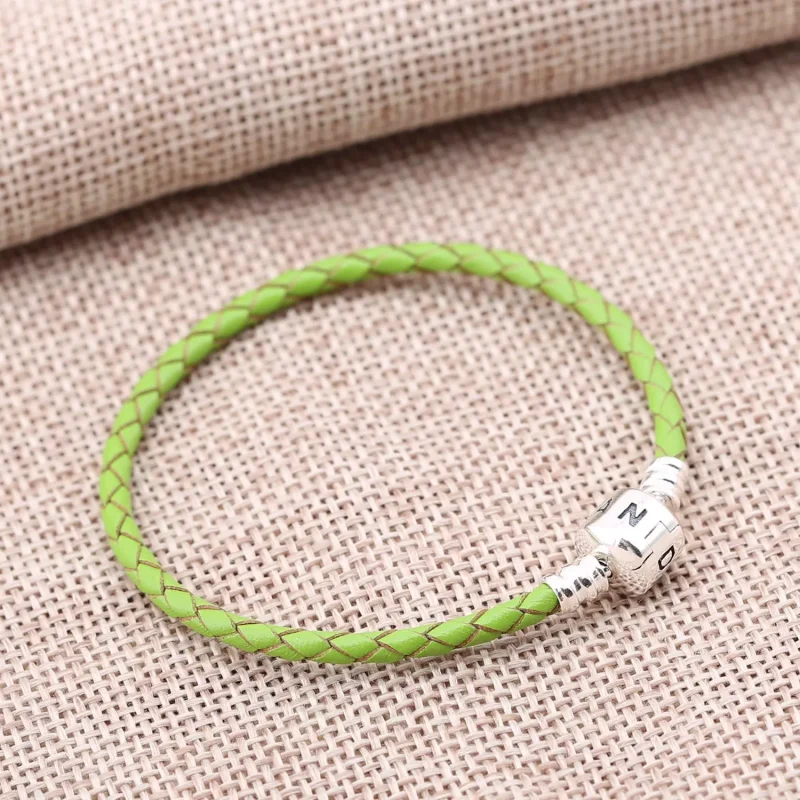 (bild till) Pandora Läderarmband Grönt Enkelläder - 590705Crd-Vt - View 2