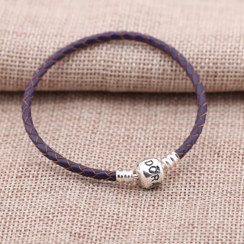 (bild till) Pandora Läderarmband Lila Enkelskinn - 590705Crd-V - View 2