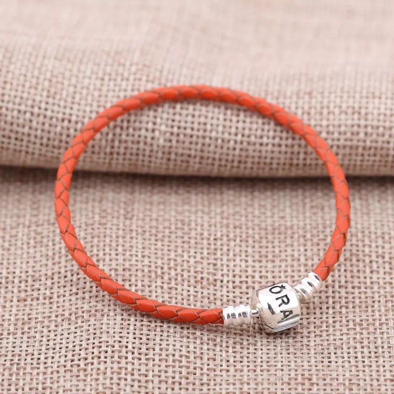(bild till) Pandora Läderarmband Orange Enkel Läder - 590705Crd-R - View 2