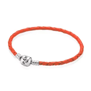 (bild till) Pandora Läderarmband Orange Enkel Läder - 590705Crd-R