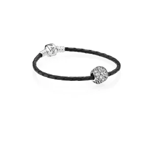 (bild till) Pandora Läderarmband Snöflinga - R900163