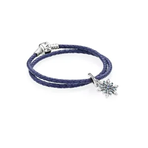 (bild till) Pandora Läderarmband Snöflinga - R900168